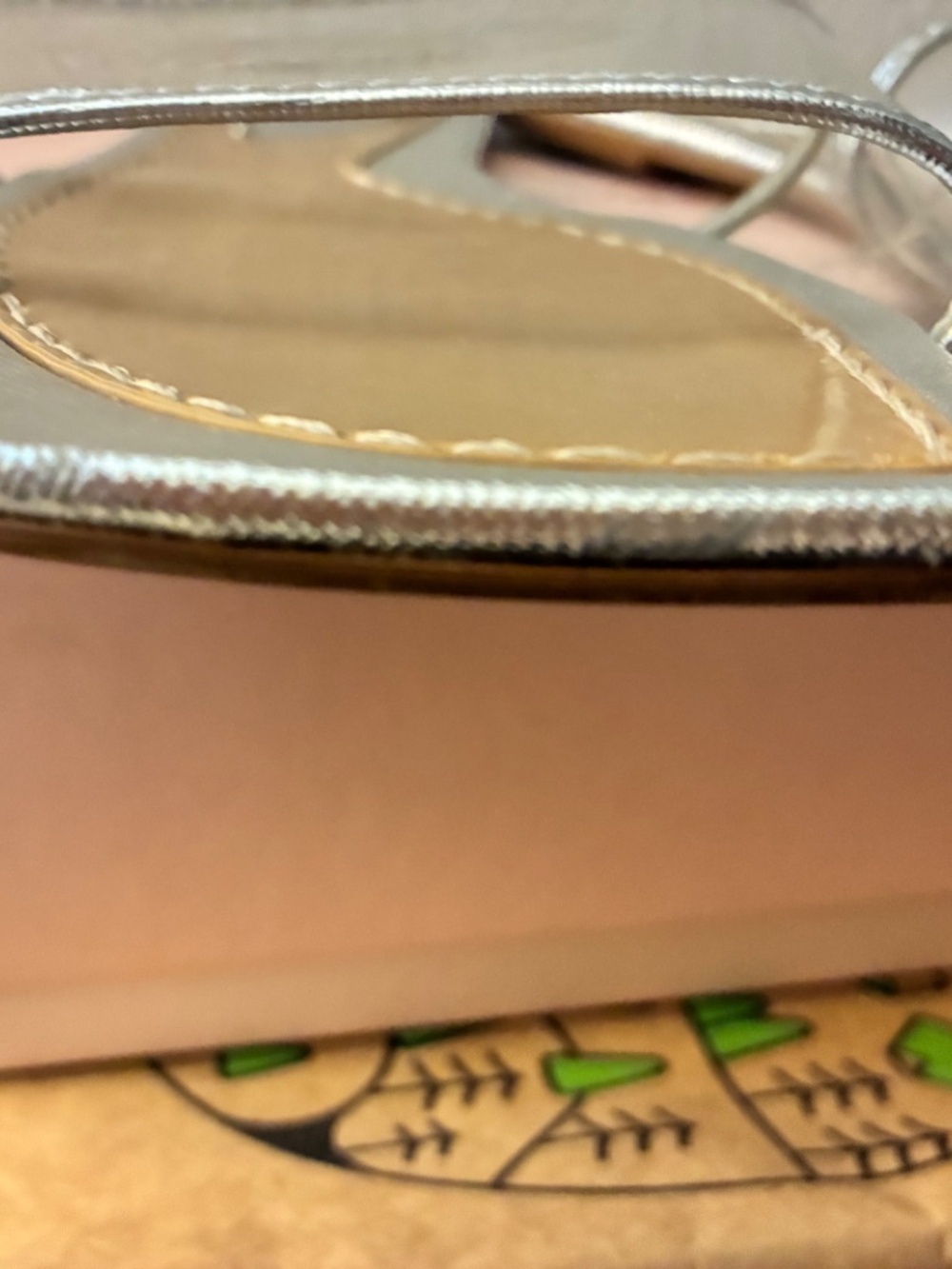 Zara Vinyl Flat Slide Sandals - Silver/Tan Clear Square Toe Mules Size 39 - Picture 6 of 6
